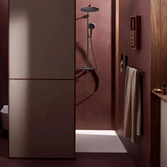 Душова система Hansgrohe Raindance Alive S Puro 300 1jet EcoSmart с Ecostat Element, Brushed Black Chrome (24593340)