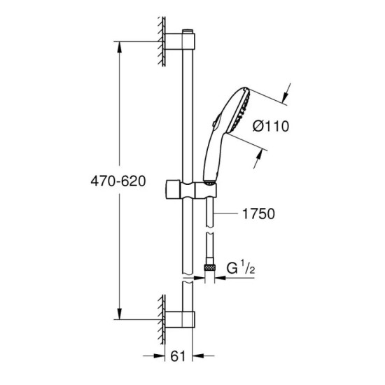 Душевой гарнитур Grohe Tempesta 110, 2 режима, хром (2759830E)