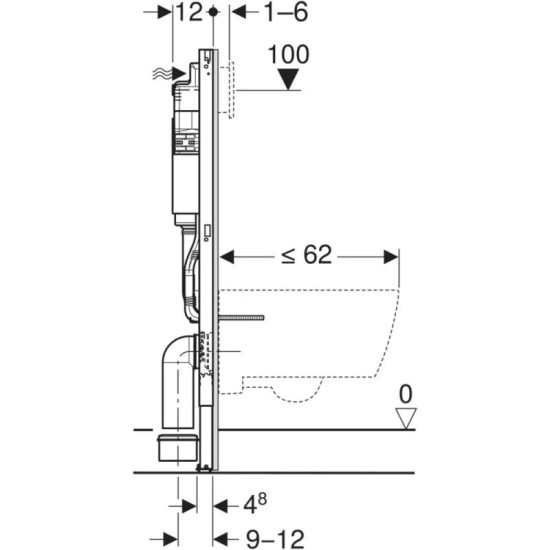 Инсталляция для унитаза Geberit Duofix Delta 12 см (458.126.00.2)
