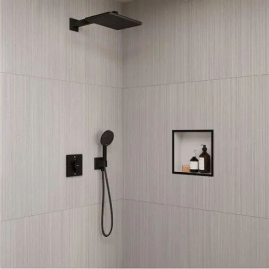 Лійка для верхнього душу Hansgrohe Raindance Alive Q 340/210 1jet EcoSmart, Brushed Black Chrome (24531340)