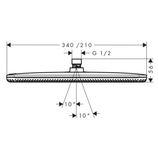Лейка для верхнего душа Hansgrohe Raindance Alive Q 340/210 1jet, Brushed Black Chrome (24530340)