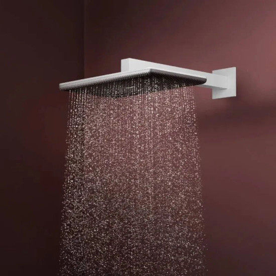 Лейка для верхнего душа Hansgrohe Raindance Alive Q 340/210 2jet EcoSmart с держателем, Matt White (24551700)