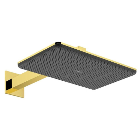 Лійка для верхнього душу Hansgrohe Raindance Alive Q 340/210 2jet EcoSmart с держателем, Polished Gold Optic (24551990)