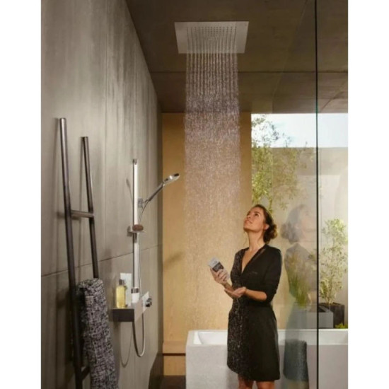Лійка для верхнього душу Hansgrohe Raindance E 400х400 1jet вбудований, Brushed Black Chrome (26252340)