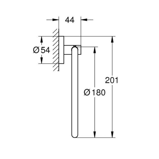 Полотенцедержатель Grohe Essentials кольцо, черный матовый (1024612430)