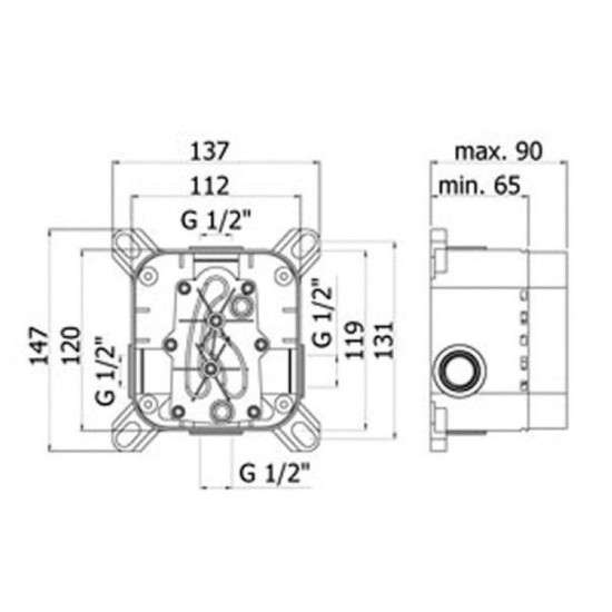 Скрытая часть Paffoni PBOX 001