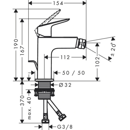 Смеситель для биде Hansgrohe Logis Fine 110, хром (71201000)