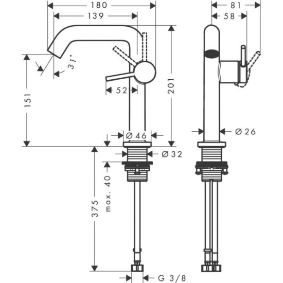 Змішувач для раковини Hansgrohe Novus Loop, Chrome (71340000)