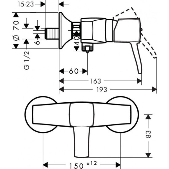 Змішувач для душу Hansgrohe Metropol Classic (31360090)