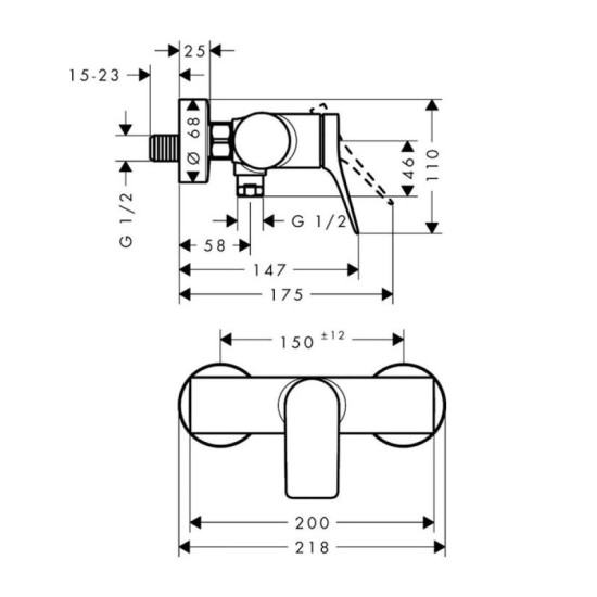 Смеситель для душа Hansgrohe Vivenis Original, Chrome (75623000)