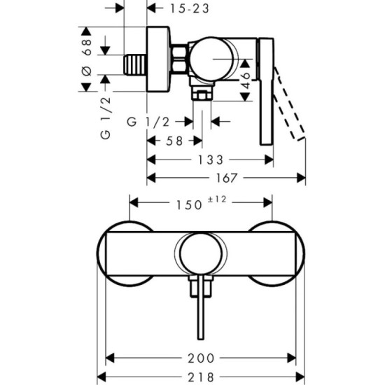 Смеситель для душа Hansgrohe Zesis S, Matt Black (74621670)