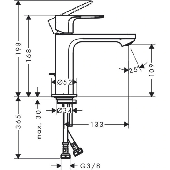 Змішувач для раковини Hansgrohe Rebris S 110 Coolstart Chrome (72527000)