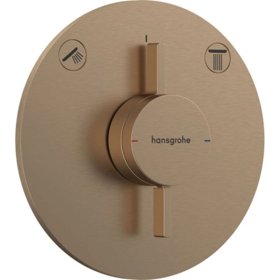 Змішувач прихованого монтажу для душу Hansgrohe DuoTurn S бронза (75418140)