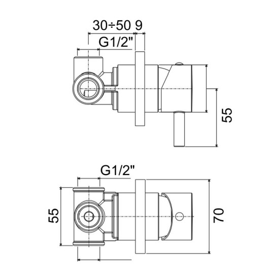 Змішувач прихованого монтажу для душу Paffoni Light Mercury Grey (LIG010MG70)