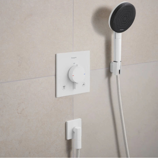Смеситель термостатический скрытого монтажа для душа Hansgrohe Ecostat Comfort E Matt White (33711700)