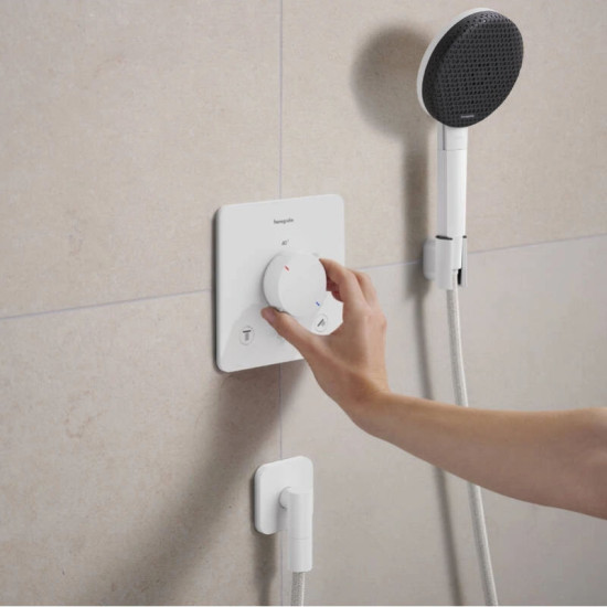 Змішувач термостатичний прихованого монтажу для душу Hansgrohe Ecostat Comfort Q Matt White (33713700)