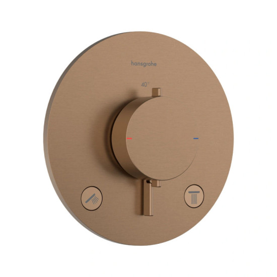Змішувач термостатичний прихованого монтажу для душу Hansgrohe Ecostat Comfort S Brushed Bronze (33715140)