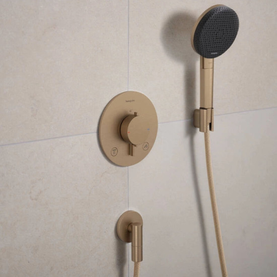 Змішувач термостатичний прихованого монтажу для душу Hansgrohe Ecostat Comfort S Brushed Bronze (33715140)