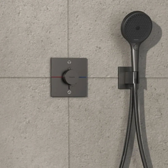 Змішувач термостатичний прихованого монтажу для душу Hansgrohe ShowerSelect Comfort E Brushed Black Chrome (15572340)
