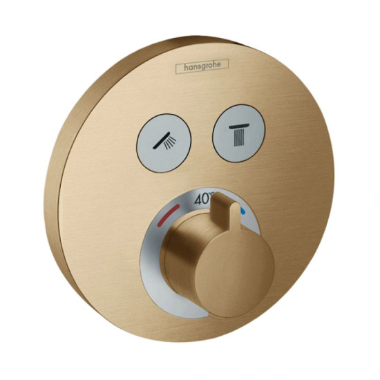 Змішувач термостатичний прихованого монтажу для душу Hansgrohe ShowerSelect S Brushed Bronze (15743140)