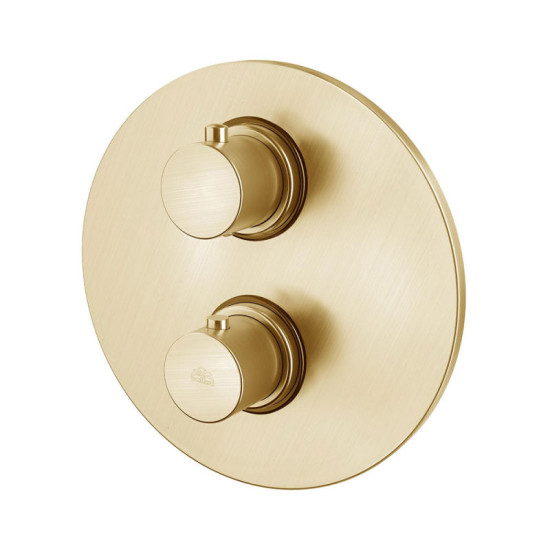 Смеситель термостатический скрытого монтажа для душа Paffoni Light Brushed Honey Gold (LIQ019HGSP)
