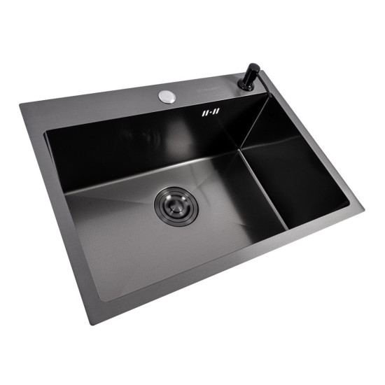Кухонная мойка Valeso Handmade PVD 58*43 черная DECOR (3.0/0.8)
