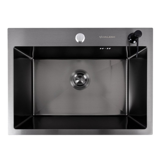 Кухонная мойка Valeso Handmade PVD 58*43 черная DECOR (3.0/0.8)