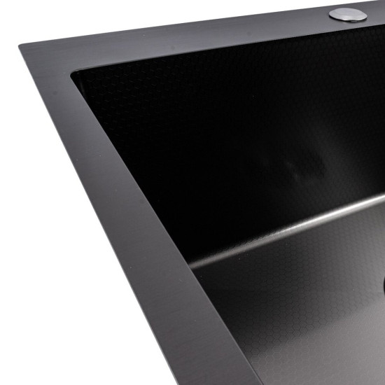 Кухонная мойка Valeso Handmade PVD 58*43 черная DECOR (3.0/0.8)