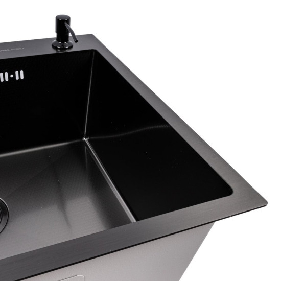 Кухонная мойка Valeso Handmade PVD 60*50 черная (3,0/0,8)