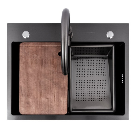 Кухонна мийка Valeso Handmade PVD CM 64*50B PVD чорна (Work station)