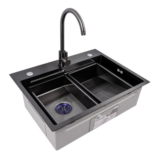 Кухонна мийка Valeso Handmade PVD CM 64*50B PVD чорна (Work station)