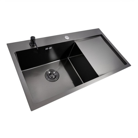 Кухонна мийка Valeso Handmade PVD CM 78*43 L PVD чорна (3.0/0.8)