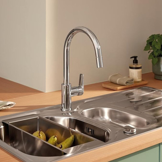 Кухонный смеситель с выдвижным изливом Grohe StartCurve 30562000