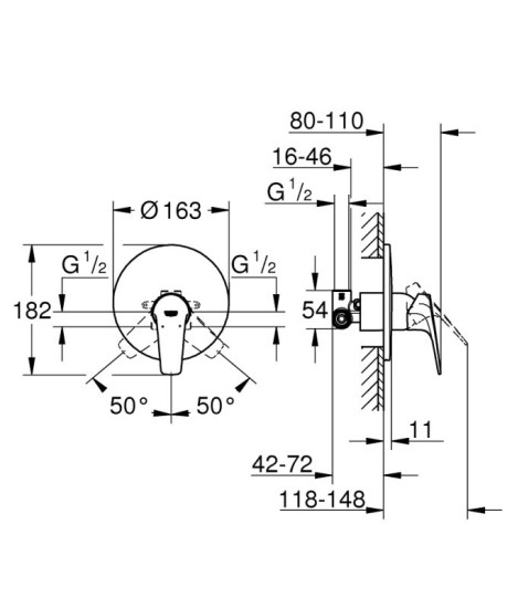 Змішувач прихованого монтажу для душу Grohe Start Flow 29116000