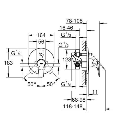 Змішувач прихованого монтажу для душу Grohe Start Flow 29117000