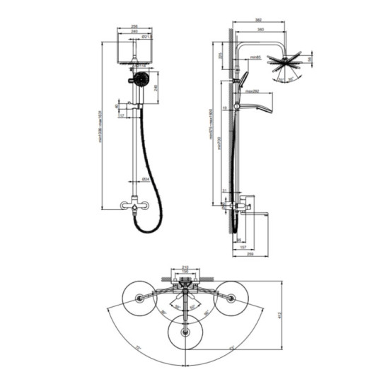 Душова система Lidz Astra 1030 (k35) LDAST1030CRM48086 Chrome