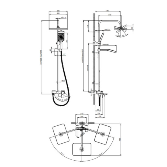Душова система Lidz Orion 1030 (k35) LDORI1030CRM48092 Chrome