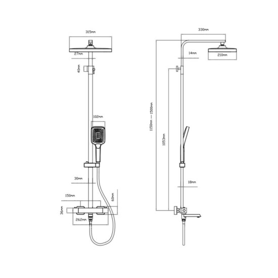 Душевая система Qtap Sloup QTSLO51103OC48217 Chrome