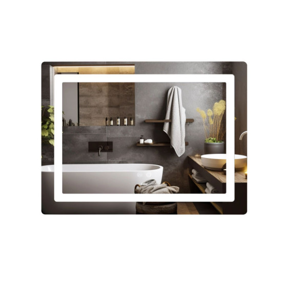 Дзеркало Lidz Kubis (KU2) 800х600 з LED-підсвічуванням Touch LD78LF9048060