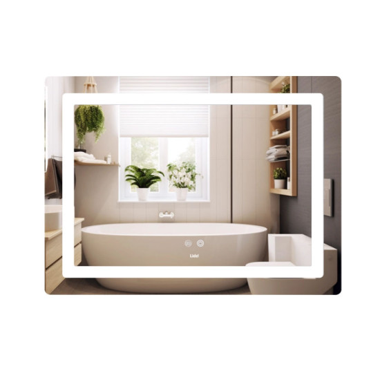 Дзеркало Lidz Kubis (KU2) 900х700 з LED-підсвічуванням Touch LD78LF90448452