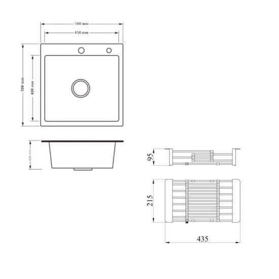 Кухонна мийка Lidz Handmade H5050H Decor Honeycomb з дозатором + Lidz K01G