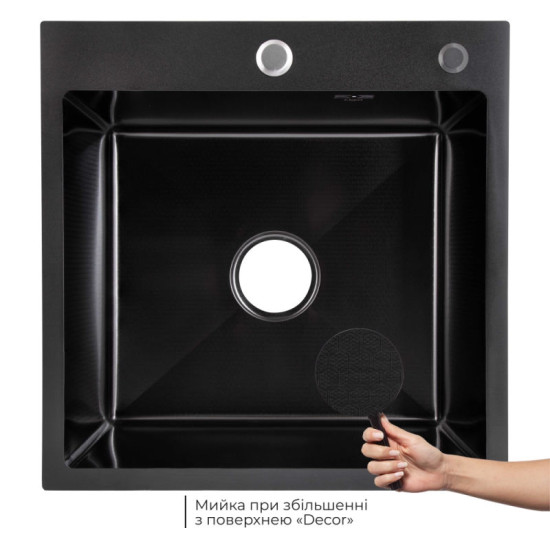 Кухонная мойка Lidz Handmade H5050HB Decor Black PVD Honeycomb 2,5/0,5 мм LDH5050BDECPVD48369