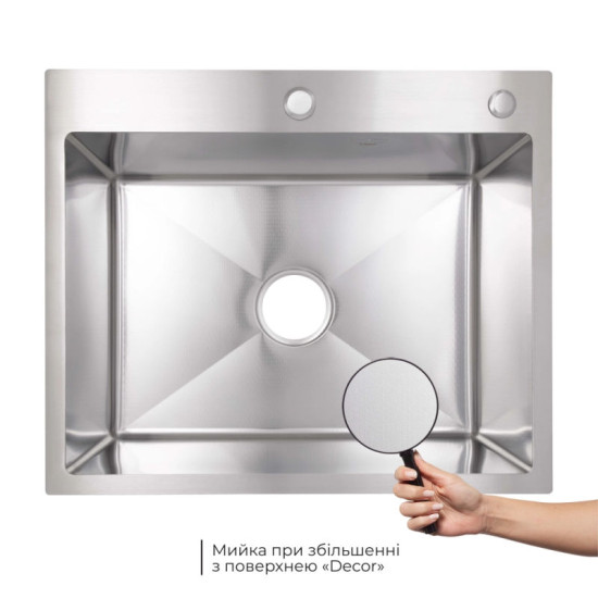 Кухонная мойка Lidz Handmade H6050H Decor Honeycomb 2,5/0,5 мм LDH6050DEC48370