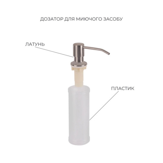 Кухонна мийка Lidz Handmade H6050H Decor Honeycomb з дозатором + Lidz K01G