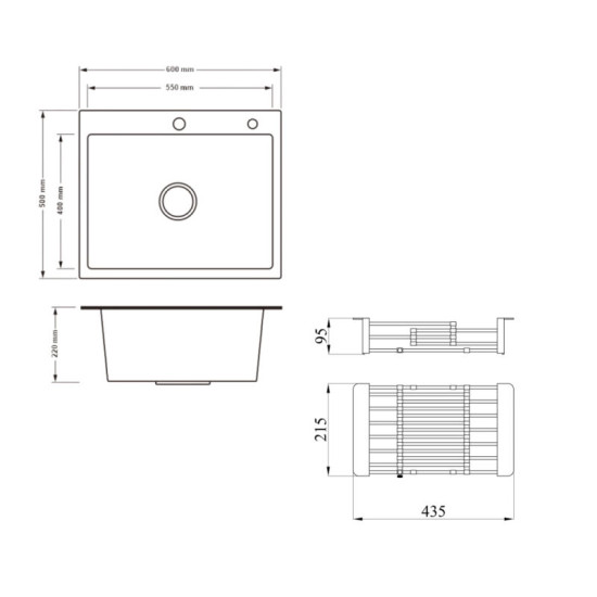 Кухонна мийка Lidz Handmade H6050H Decor Honeycomb з дозатором + Lidz K01G