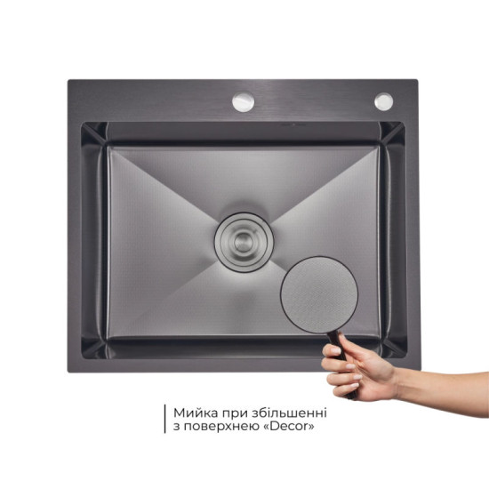 Кухонна мийка Lidz Handmade H6050HB Decor Black PVD Honeycomb 2,5/0,5 мм LDH6050BDECPVD48371