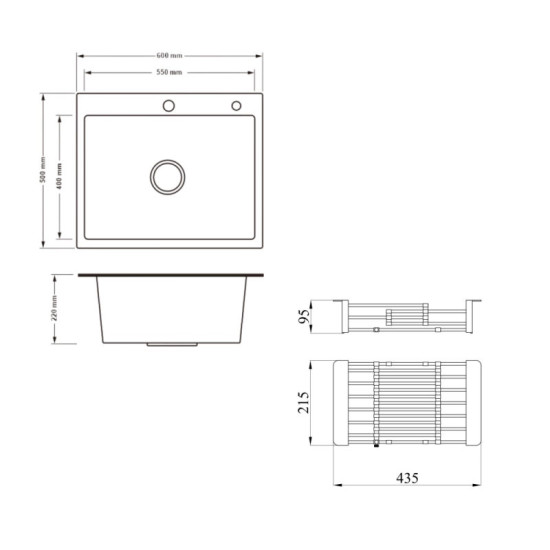 Кухонная мойка Lidz Handmade H6050HB Decor Black PVD Honeycomb с дозатором+ Lidz K01G