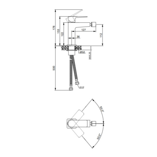 Змішувач для біде Lidz Orion 001AF (k25) LDORI001AFCRM48095 Chrome