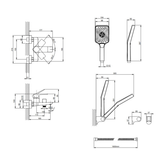 Змішувач для ванни Lidz Orion 006 (k35) LDORI006CRM48093 Chrome