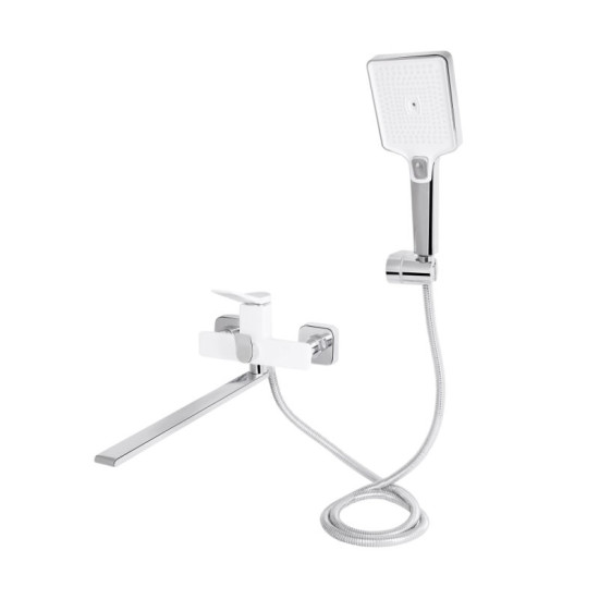 Смеситель для ванны Qtap Presto QTPRE2601CRW45578 Chrome/White